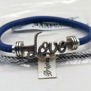 NWT Brighton Color Clique Bracelet Set of 2 & Silver Plated Crystal Script Charm